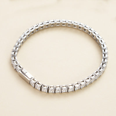 Shiny Solid Color 316L Stainless Steel  Zircon Tennis Bracelet In Bulk