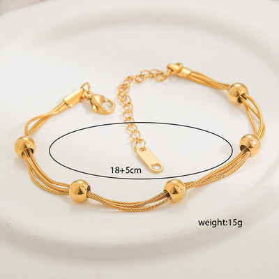 Simple Style Geometric Titanium Steel 18K Gold Plated Bracelets In Bulk