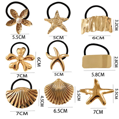 Women's Classic Style Scallop Starfish Flower 304 Stainless Steel Plating Hair Clip Hair Tie