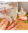 cute fashion sweet butterfly alloy metal artificial pearls hair clip