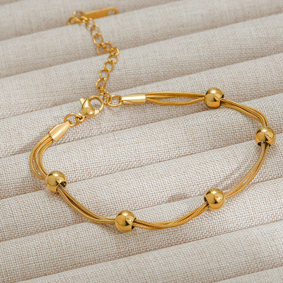 Simple Style Geometric Titanium Steel 18K Gold Plated Bracelets In Bulk