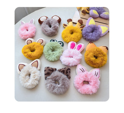 fashion cartoon plush handmade hair tie 1 piece