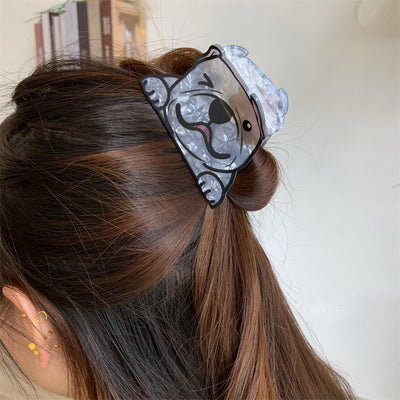 Cute Cartoon Dog Acrylic Medium Size Hair Claw Trendy Personality Hair Claw Shark Clip Hairpin Hair Ornaments Hair Accessories New