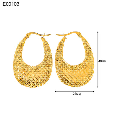 1 Pair Basic Simple Style Classic Style U Shape Geometric Round Plating Titanium Steel Earrings