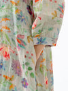 Plus Size Floral Leaf Breasted Split Mid-Length Shirt