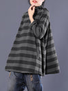 Plus Size Women Casual Stripe Turtleneck Sweatshirt