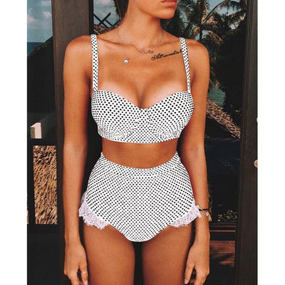 Sexy Lace Bikinis Women Swimsuit Push Up Swimwear Patchwork Bikini Set