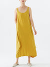 Casual Solid Color Pleated Sleeveless Maxi Dress