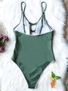 Solid Color Crochet-Knit One-Piece Swimwear