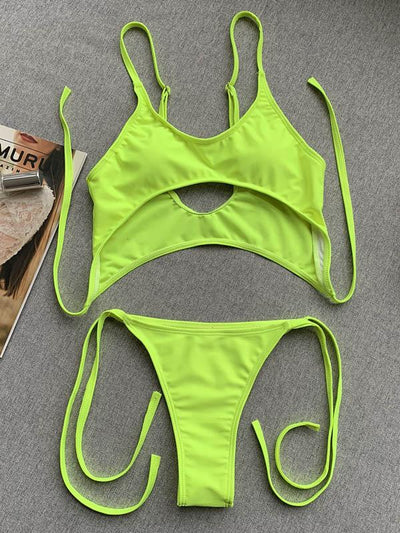 Solid Color Strapless One-Piece Swimsuit