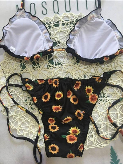 Sunflower Printed Bikinis Swimwear