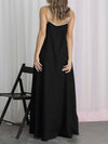 A-Line Loose Split-Joint Spaghetti-Neck Maxi Dresses