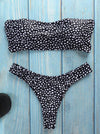 Strapless Polka-dot Bikinis Swimwear