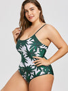 Plus Size Printed Bandage One-piece Swimwear