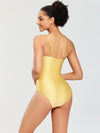 Solid Color Strapless Knotted One-Piece Swimwear