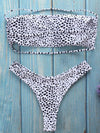 Strapless Polka-dot Bikinis Swimwear