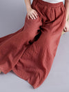 Loose Wide Leg Elasticity Solid Color Culotte Pants Trousers