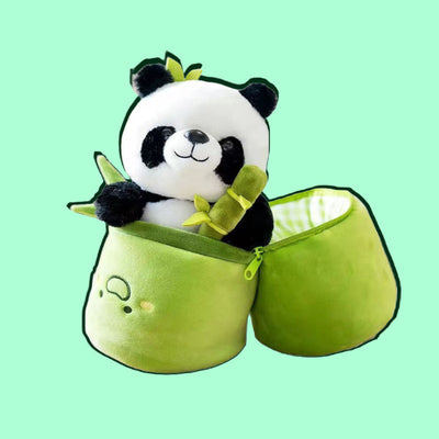 Adorable Panda Plushie Inside Bamboo | Soft and Huggable Toy