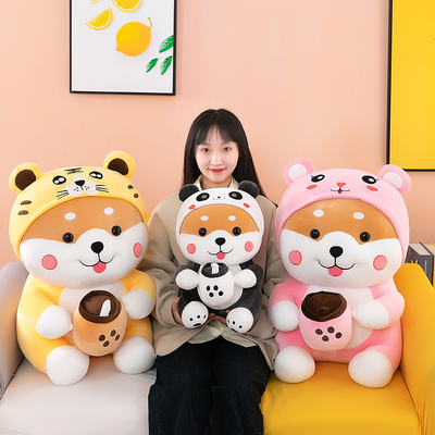 Milk Tea Dog Turns Into Tiger Plush Toy