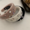 fashion solid color plush inlay artificial gemstones hair band 1 piece