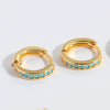 1 Pair Elegant Simple Style Commute Geometric Copper Zircon 14K Gold Plated Earrings