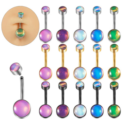 1 Piece Belly Rings Casual Elegant Vacation Geometric 304 Stainless Steel Plating Resin 18K Gold Plated