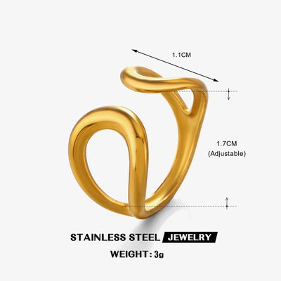 Jewelry Simple Style Classic Style Solid Color 304 Stainless Steel 18K Gold Plated Plating Open Rings