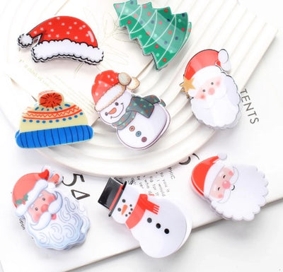 Christmas Cute Women's Christmas Hat Christmas Tree Santa Claus Plastic Hair Clip