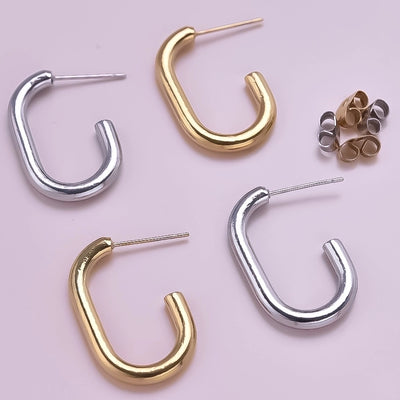 1 Pair Simple Style Commute Geometric Plating 304 Stainless Steel Ear Studs