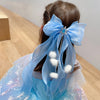 cartoon style bow knot organza rhinestone hair clip