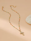 Simple Style Shiny Cross 18K Gold Plated Rhinestones 304 Stainless Steel Alloy  Pendant Necklaces