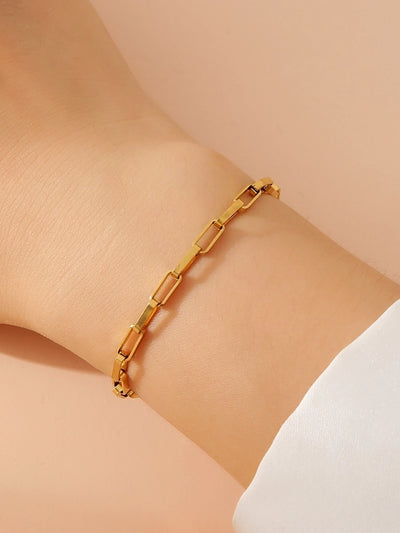 Simple Style Classic Style Geometric 304 Stainless Steel 18K Gold Plated Bracelets In Bulk