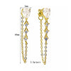 1 Pair Elegant Shiny Tassel Water Drop Copper Zircon 24K Gold Plated Drop Earrings