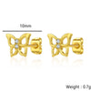 1 Piece Elegant Simple Style Classic Style Butterfly Inlay 304 Stainless Steel Zircon Gold Plated Ear Studs