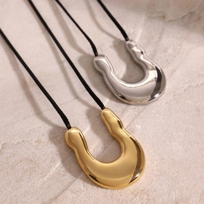 Jewelry Simple Style U Shape Solid Color 304 Stainless Steel Plating Stainless Steel Necklaces