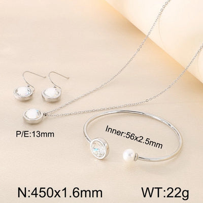 Jewelry Simple Style Commute Round 304 Stainless Steel 18K Gold Plated Jewelry Set