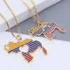 1 PCs Creative Flag Love Heart Pendant Copper Plating 18K Gold Epoxy/Inlaid Color Cubic Zirconia Necklace Punk Simple Fashion for Men Women Daily Wear