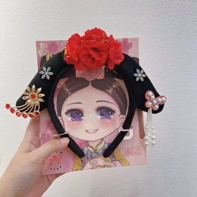 Gege hairband palace style noble flag head hoop Zhen Huan legend empress imperial concubine hairpin performance props headdress hair accessories