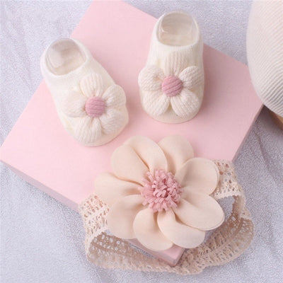 baby hair band socks suit children's boat Socks floor socks headband baby Crown flower headband hair accessories