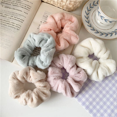 Autumn and Winter New Super Comfortable Plush Bowel Ring Head Rope Mao Mao Large Bowel Ring Fairy Style  Head Rope Internet Celebrant Hair Accessories