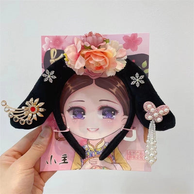 Gege hairband palace style noble flag head hoop Zhen Huan legend empress imperial concubine hairpin performance props headdress hair accessories