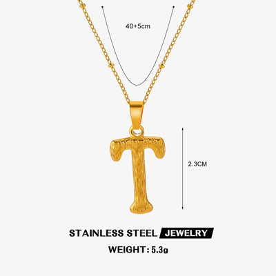 Jewelry Simple Style Cool Style letter 304 Stainless Steel 18K Gold Plated Plating Pendant Necklace