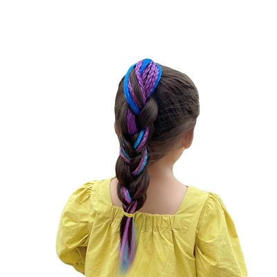 Children's colorful braid ponytail dirty braid accessories hair ring wig headdress children's wig ponytail twist braid