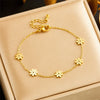 Basic Simple Style Classic Style Flower 304 Stainless Steel Bracelets In Bulk