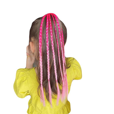 Children's colorful braid ponytail dirty braid accessories hair ring wig headdress children's wig ponytail twist braid