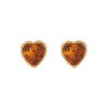 1 Pair Simple Style Commute Heart Shape Inlay 304 Stainless Steel Gem 18K Gold Plated Ear Studs