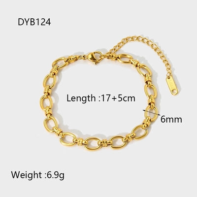 Simple Style Solid Color 304 Stainless Steel 18K Gold Plated Bracelets In Bulk