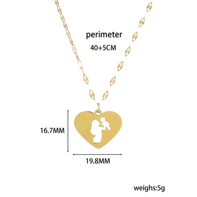 Jewelry Simple Style Classic Style Human Heart Shape 304 Stainless Steel 18K Gold Plated Hollow Out Stainless Steel Necklaces