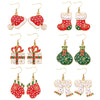 Christmas earrings money bag gift box hat shoes gloves scarf party earrings