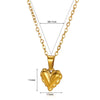 Jewelry Simple Style Geometric Heart Shape Rose 304 Stainless Steel Plating Pendant Necklace